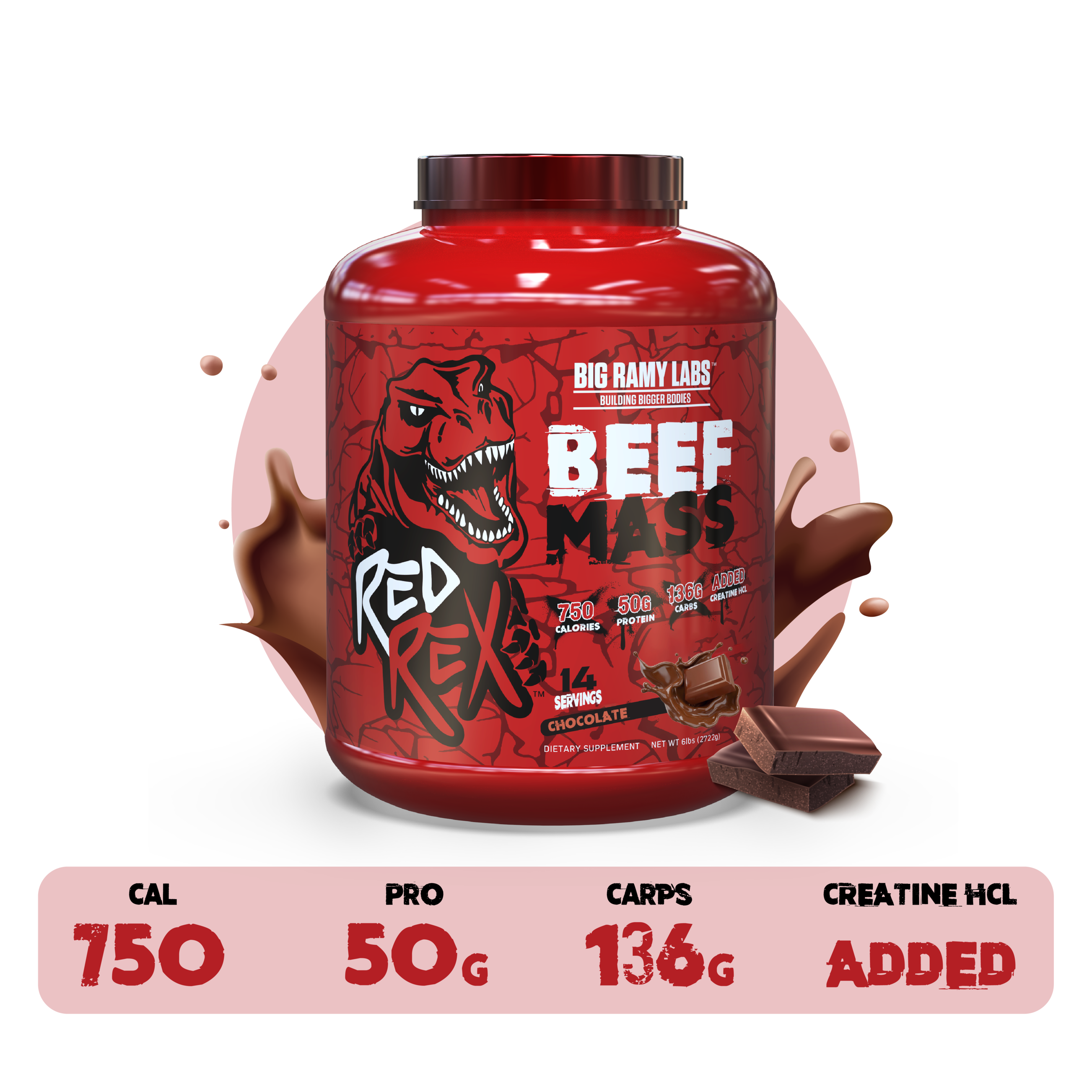 RED REX BEEF MASS GAINER - Big Ramy Labs Egypt