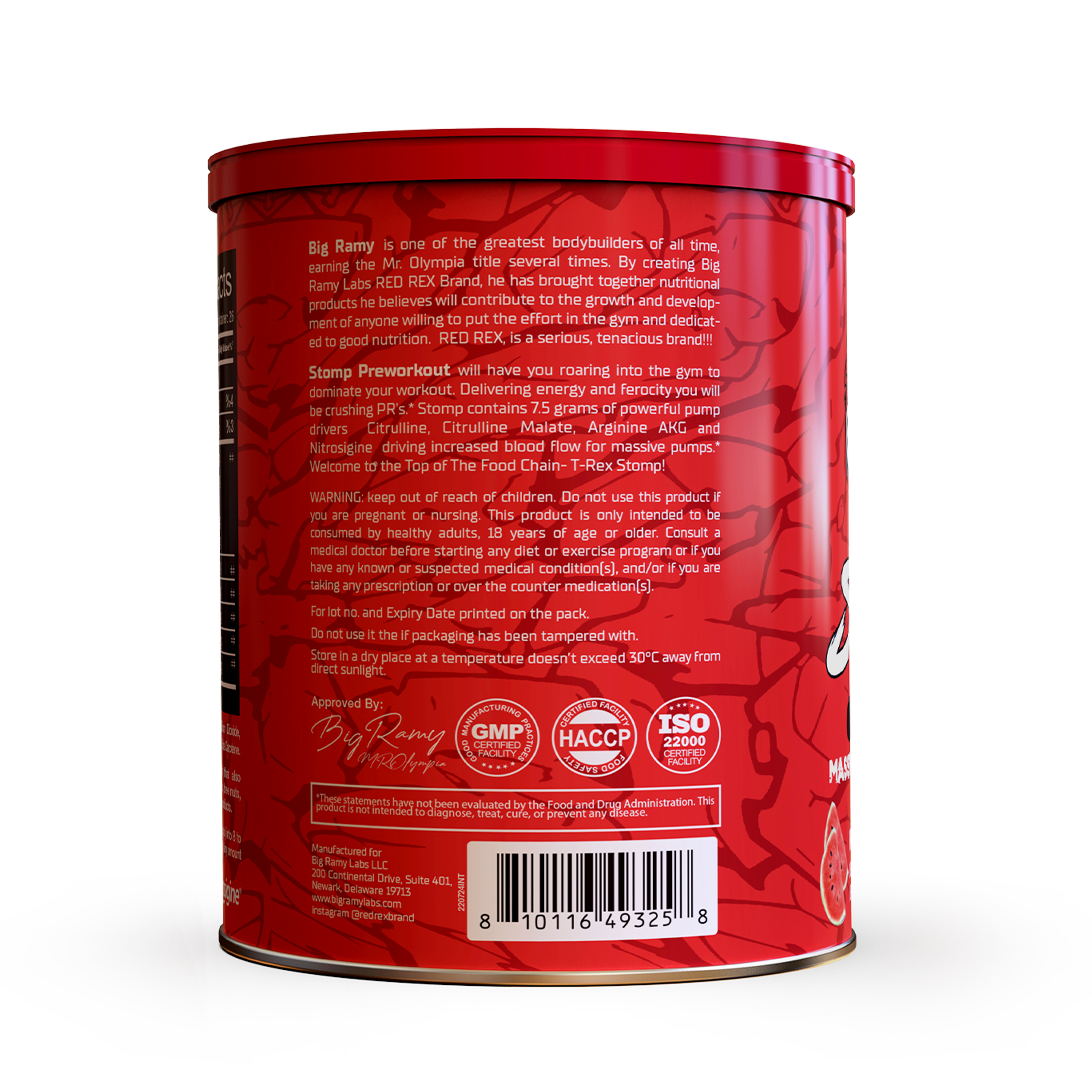 RED REX STOMP PREWORKOUT - Big Ramy Labs Egypt