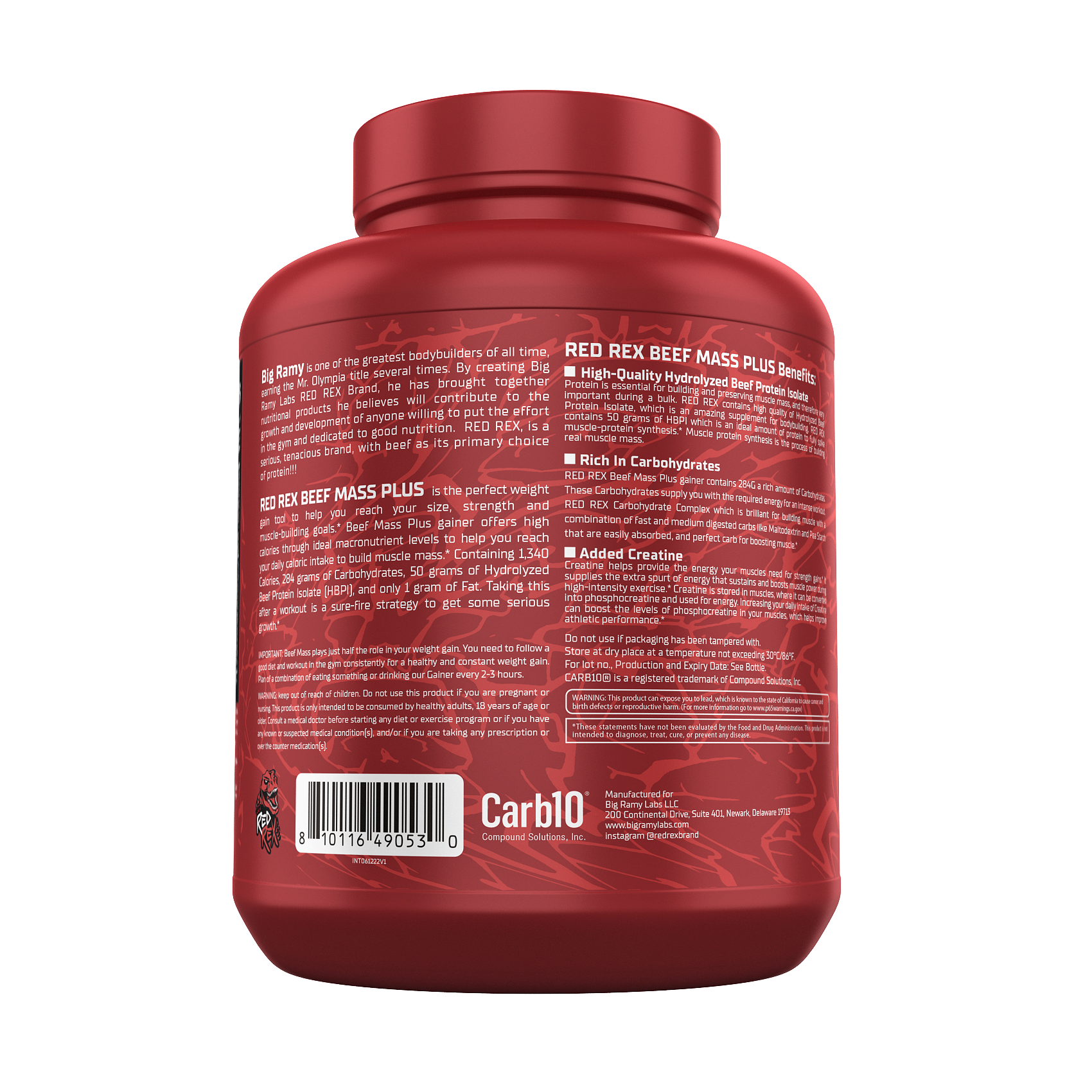 RED REX BEEF MASS PLUS - Big Ramy Labs Egypt