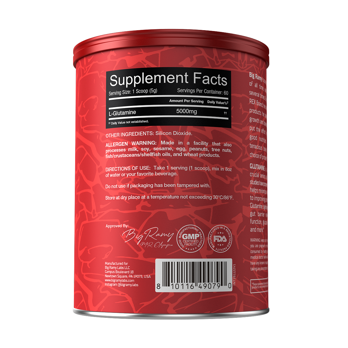 RED REX GLUTAMINE 5000MG UNFLAVORED